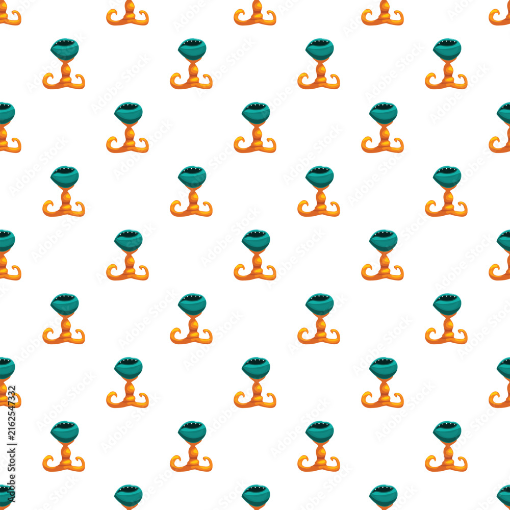 Fototapeta premium Repeating pattern featuring stylized green and gold fantasy boots