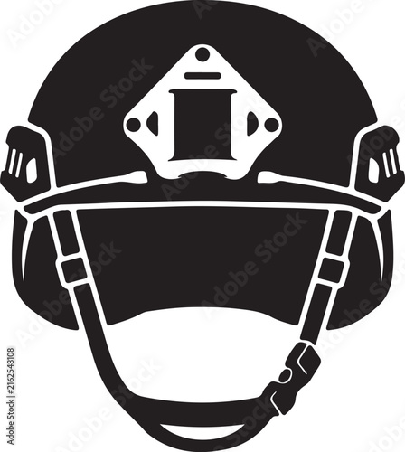 Tactical helmet with chin strap and mount Keywords: tactical helmet, military helmet, protective gear, headwear, safety, protection, combat, army