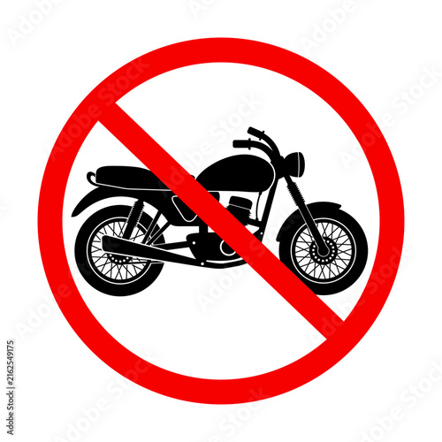 czerwony znak zakazu dla motocykli