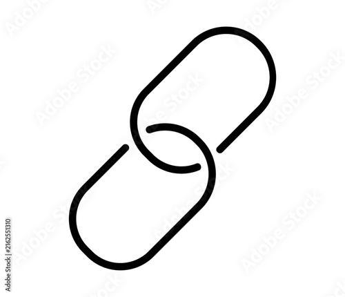 Foto Link icon with interlocking chain circles for digital connection website hyperlink and strong relationship