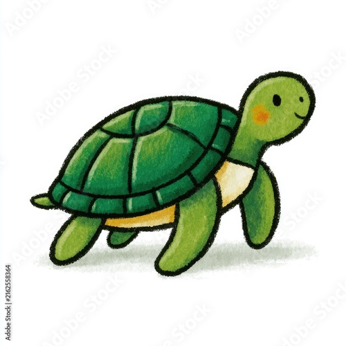 Cute sea turtle doodle illustration