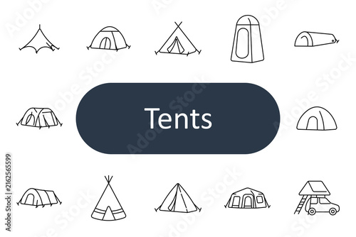 Bild auf Leinwand Tents set icon