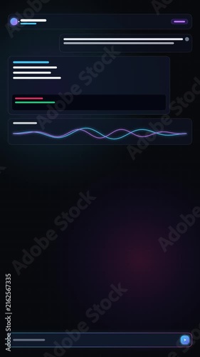 Modern Dark Interface Design with Data Visualization and Progress Indicators