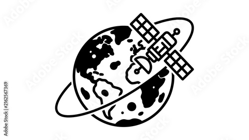 Minimalist Satellite Vector Illustration