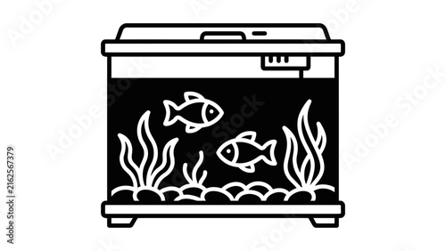 Aquarium with Fish Vector Icon