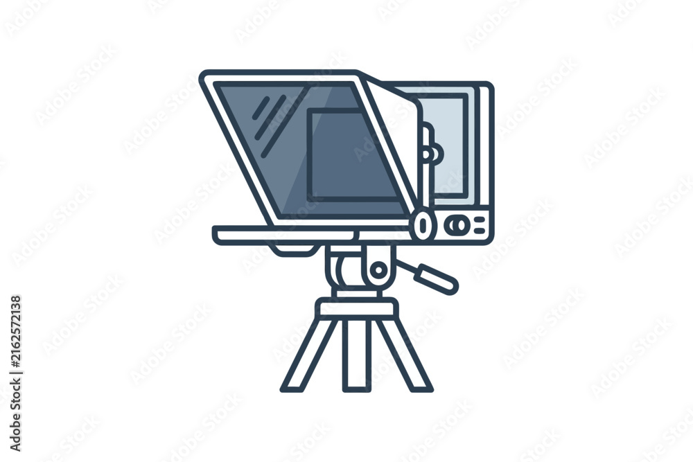 Fotografie Professional Teleprompter Vector Illustration