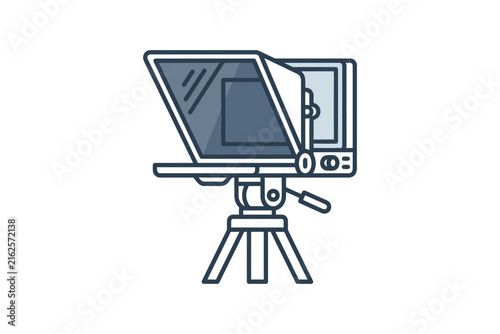 Cuadro en lienzo Professional Teleprompter Vector Illustration