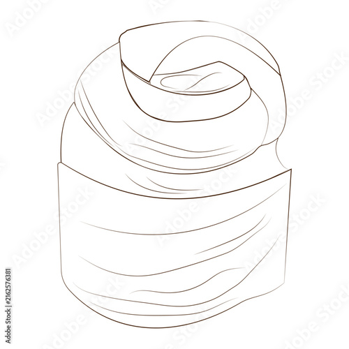 An artistic sketch of a round bun