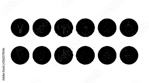 Flow Icons Set with Various Stages, Representing Process, Workflow, and Sequential Steps