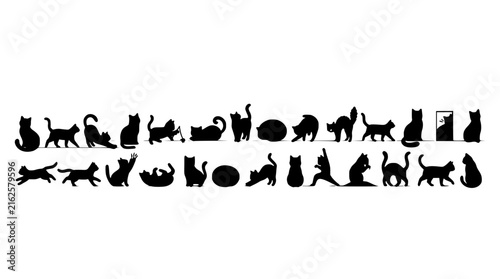 Silhouettes of Various Dog Breeds, a Diverse Collection of Canine Forms Featuring Dogs, Animal