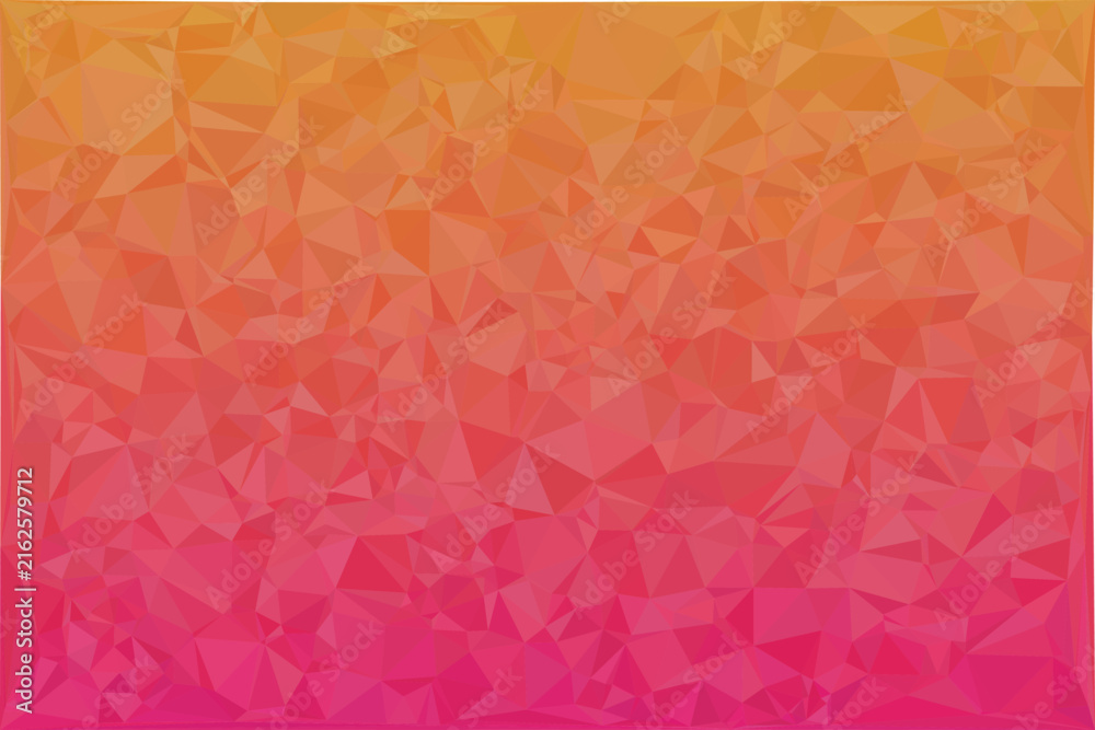 Obraz premium Low poly geometric background, with orange to, pink gradient, triangular, mesh pattern isolated, on a white background