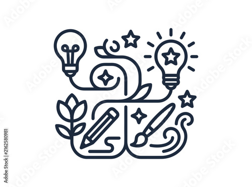 Creative Process Outline Vector Illustration