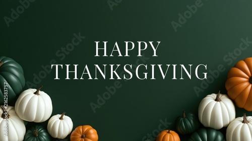 happy Thanksgiving greeting with pumpkins