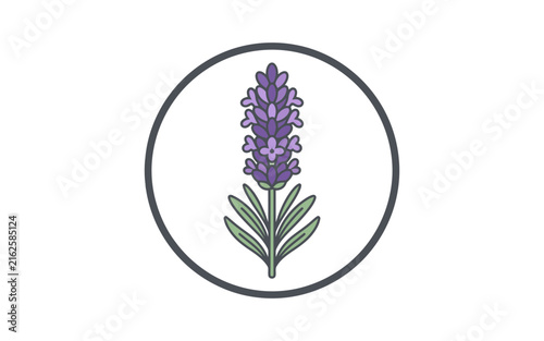Lavender Flower Badge Design