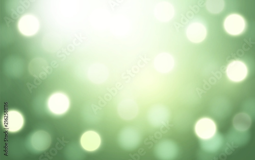 Abstract Green Bokeh Light Background with Soft Glowing Blur and Fresh Nature Gradient Texture, Background decoration