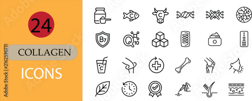 PrintCollagen Line Icon Set: Solid, Outline and Modern Flat Color