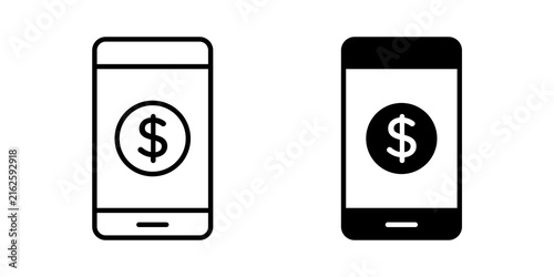 Mobile banking icon flat clipart series