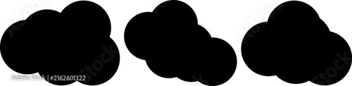 Black cloud silhouettes vector set