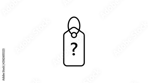 Hanging luggage tag with question mark icon vector for retail price or product mystery