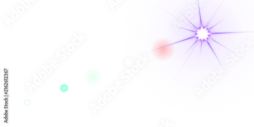Fotografía Artistic digital of a large purple glowing sun with radiating light beams and a