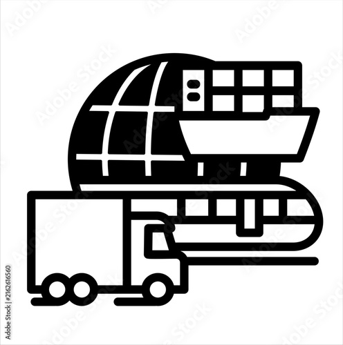 Global Logistics Supply Chain Transportation Icon