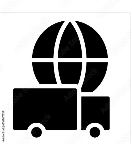 Global Delivery and International Shipping Icon
