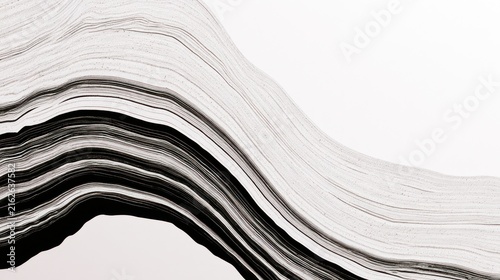 Abstract black and white wavy lines texture