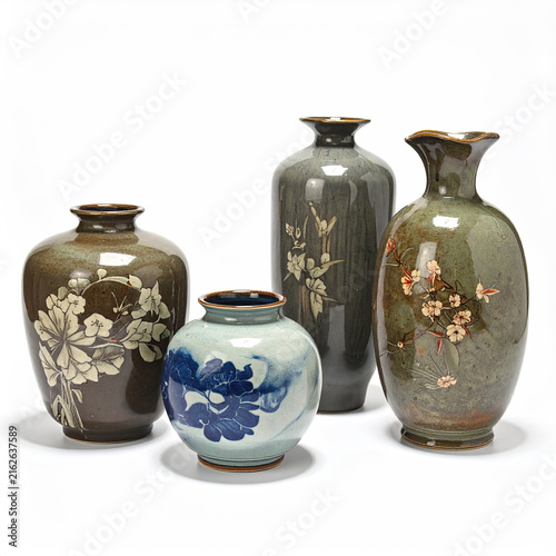 Elegant Ceramic Vases with Traditional Floral Designs for Home Decor