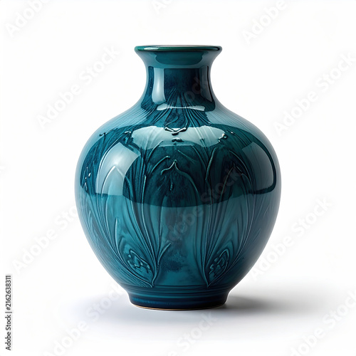 Elegant Blue Marbled Vase for Home Decor and Interior Design