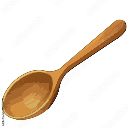 wooden spoon on white background