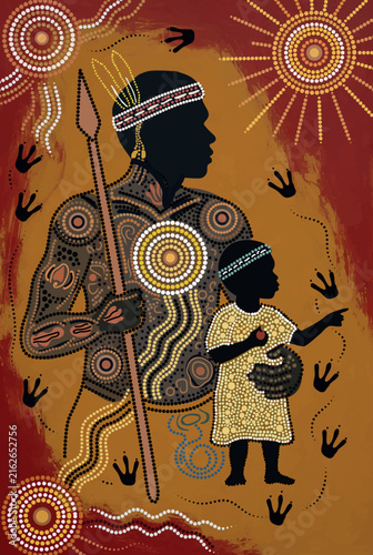 Aboriginal-Inspired Decorative Feather and Son Painting with Detailed Dot work.