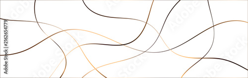Abstract White Background with Elegant Orange and Golden Flowing Lines. Minimal Orange and Gold Wavy Line Pattern on Clean White Background.