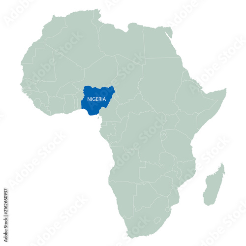 Map of Africa and separate Nigeria.