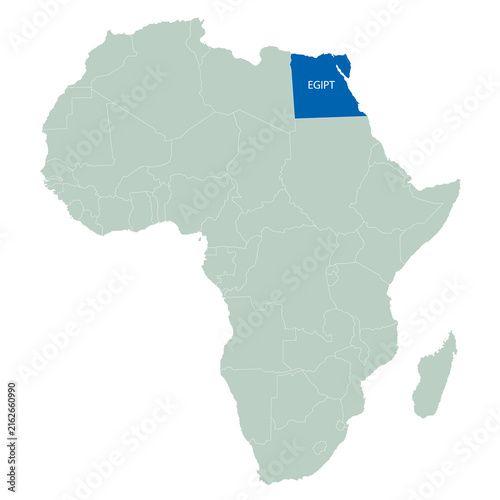 Map of Africa and separate Egipt.
