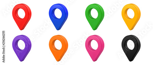 set of map marker icon isolated on transparent background.
