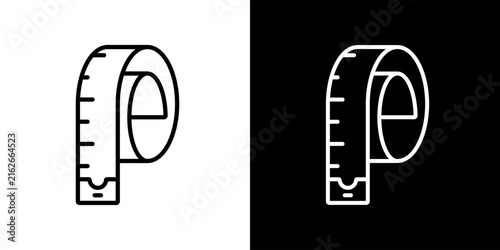 Measuring tape - vector editable line icon.