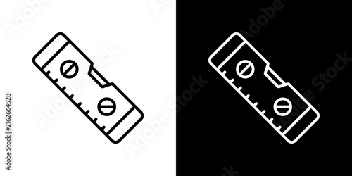 Spirit level - vector editable line icon.