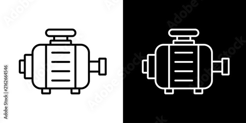 Water pump engine - vector editable line icon.