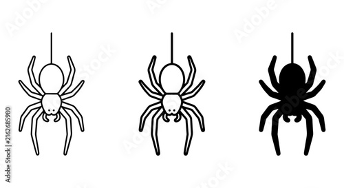 Spider Icons, Arachnid Vector Graphics, Halloween Silhouettes, Insect Clip Art, Creepy Crawly Designs
