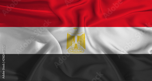 фотографія Egyptian flag with a silky fabric texture waving