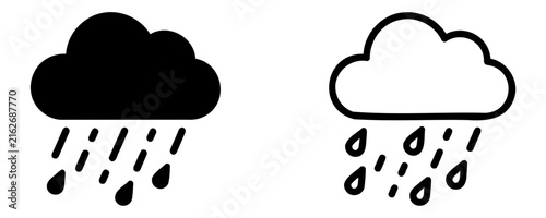 Foto Clouds with Rain Icons, Isolated Vector Illustration for Weather Forecast Design