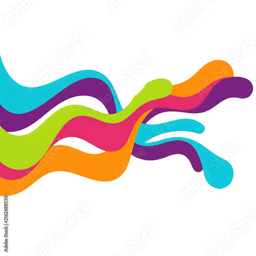 Cuadro en lienzo Abstract wave composition with smooth curves and rhythmic flowing lines