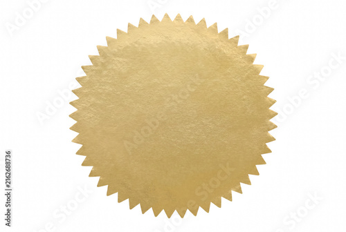 Obraz na plátne Golden Metallic Starburst Seal with Serrated Edges