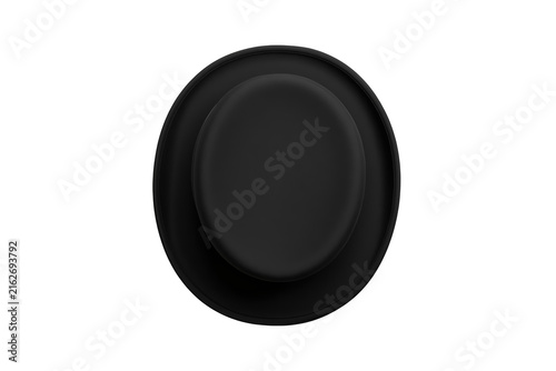 Obraz na płótnie Black round bowler hat top view