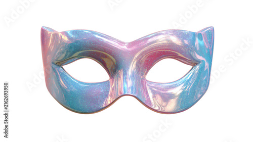 Textured pink and blue carnival mask festive masquerade