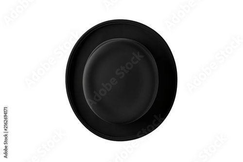 Obraz na płótnie Elegant black bowler hat viewed from overhead