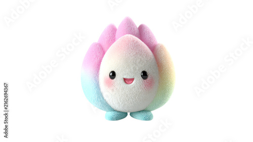 Happy lotus character soft toy pastel colors playful