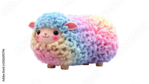 Sheep toy pastel colors fluffy cute animal illustration
