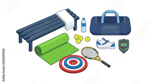 Isometric Fitness and Sports Equipment Set