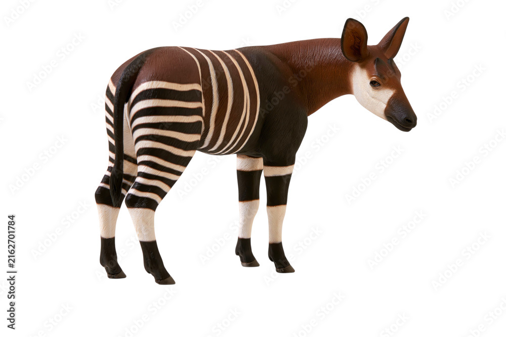 Naklejka premium Okapi Animal Figure Toy Model Isolated